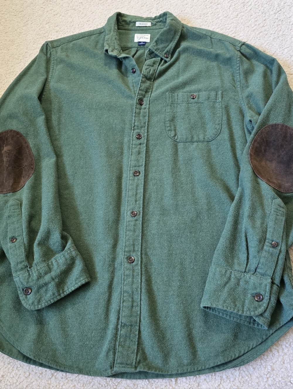 MENS J. CREW 100% Cotton Button Down Mens Size Large